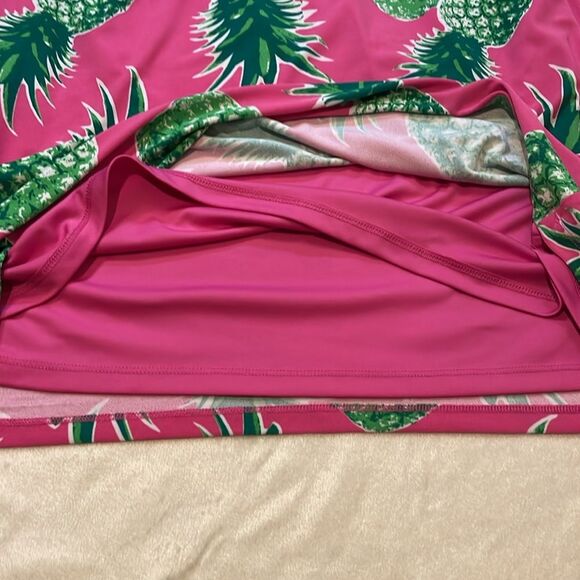 C. Wonder- Pineapple Print All Over Hot Pink & Green Mini Loose Fit Dress Size M - Picture 9 of 10